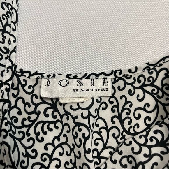 Josie By Natori Black White Floral Slip Dress Size Small - Picture 4 of 7
